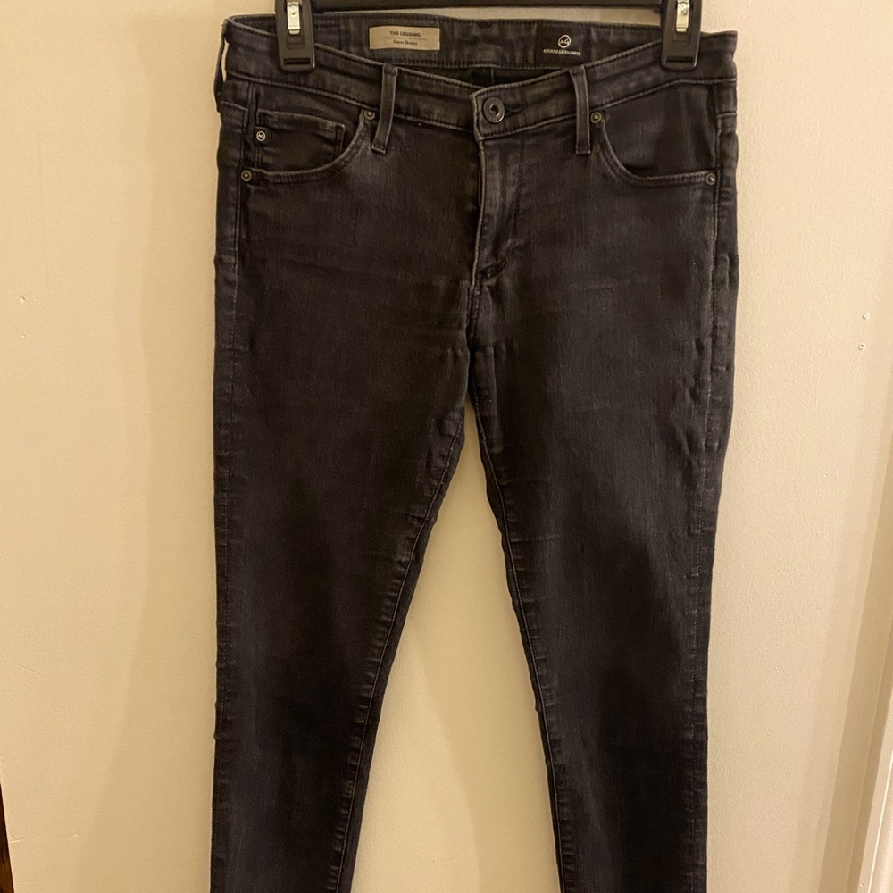 AG Adriano Goldschmidt black stretch skinny legging super skinny size 28r jeans